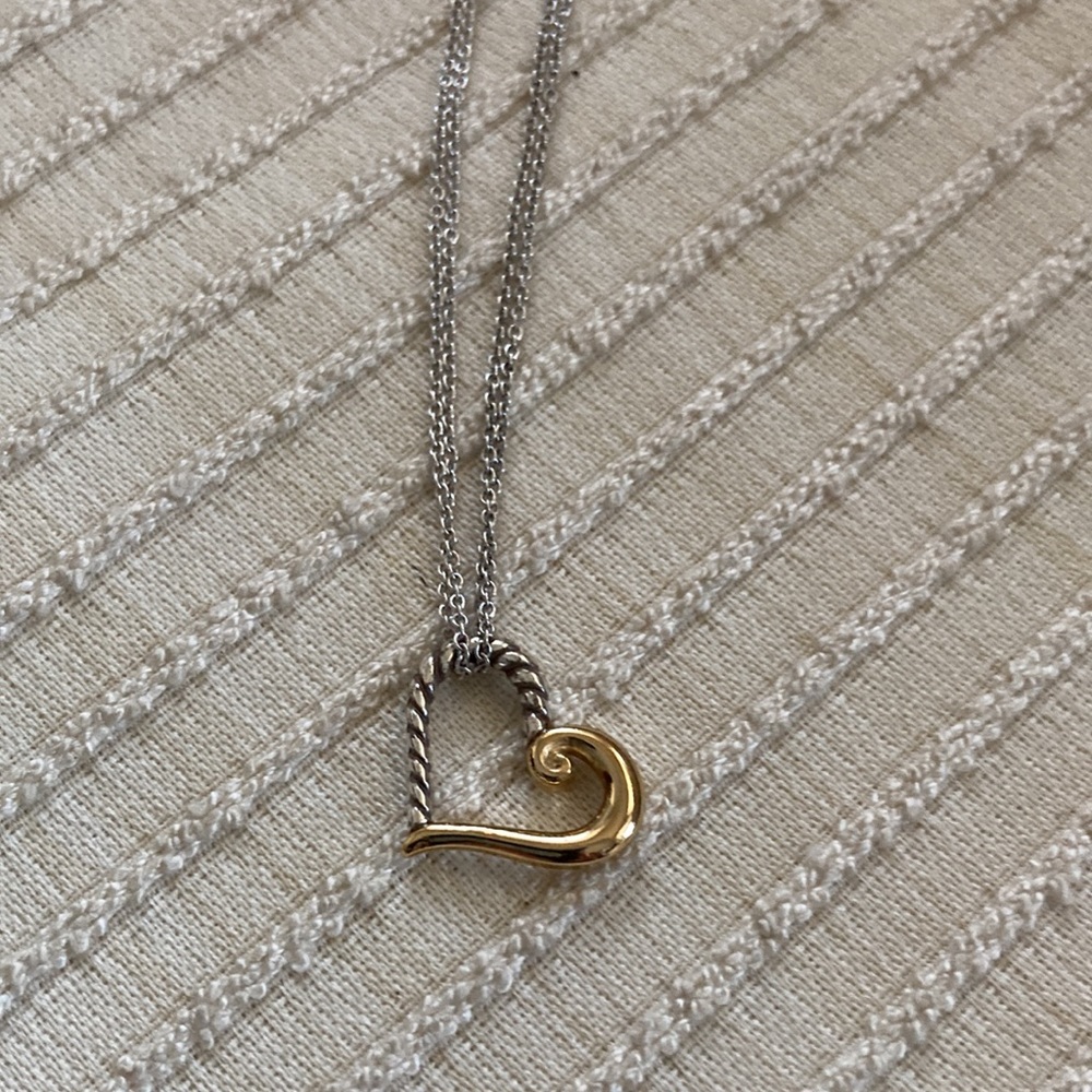 NWOT never worn delicate Brighton heart gold/silver necklace on a double chain